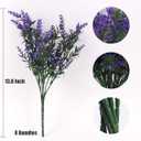 RECUTMS Artificial Greenery Lavender Fake Shrubs Flowers 8 Bundles UV Resistant Hanging Planter Flora Fence Indoor Outside Decor Wedding Table Flowers Arrangement Bouquet Filler (Purple)