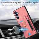Phone Case for Samsung Galaxy A16 5G/4G Wallet Cover with Tempered Glass Screen Protector and Wrist Strap Lanyard RFID Credit Card Holder Ring Stand Cell Accessories A 16 16A SM-A166U Women Men Pink