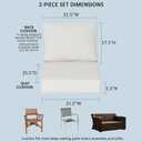 21.5x25.5 Inch Outdoor Deep Seat Cushions Set of 2,Thick High-Density Foam, Water-Resistant, Piped Edges & YKK Hidden Zipper for Patio Furniture,Almond, 21.5"x25.5"x5.3" 2sets