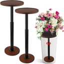 LUTTY 2Set Wooden Adjustable Plant Risers for Inside Pot,17.7-29.5 inches Tall Tapered Plant Riser Fill Bottom of Tall Flower Pots and Large Plants Containers, Rise Filler Riser of Flower Pots