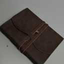 Leather Bound Journal for Men/Women, Rustic Vintage Handmade Large Writing Notebook with 240 Kraft Lined Pages(6x8 inches), Business/Travel Daily Notepad Sketchbook Gift - Brown