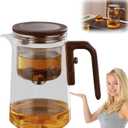 Enchanti Tea Pot, Witchcraft Magical Enchanted Glass Teapot with Strainer, 800ml Magnetic Filtration Pot with Handle, for Home, Gifting, Outdoor and Office