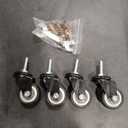 GXYY uoboeuq 1.5 Inch Swivel Caster Wheels PU 360 Degree Threaded Stem Caster Wheel M8 x 25mm, 330lb Total Load Capacity, Pack of 4