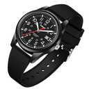 Kakabi Men's Easy to Read Watch, Unisex Military Sport Analog Quartz Casual Wristwatch with Comfortable Silicone Strap, 24 Hour Time, 30M Water Resistance