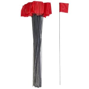 Mutual Industries Wire Marking Flags, 2.5"x 3.5"x 21", Red (Pack of 1000)