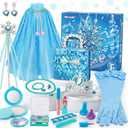 Frozen Toys Makeup & Dress Up Set for Girls 3 4 5 6 Year Old Kids Makeup Kit Princess Real Make up Pretend Play Toy Frozen Costumes Nail Polish Set Birthday Gifts for Girls Toddlers Ages 3-5 4-7 6-8