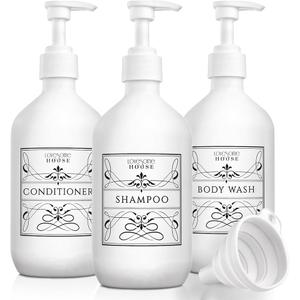 Lovesome House Refillable Shampoo, Conditioner, And Body Wash Bottles