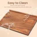 Set of 3 Acacia Wood Cutting Board Set,Wooden Chopping Boards with Juice Groove and Stand Holder for Kitchen,Butcher Block for Meat,Vegetables, Fruit