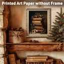 2 x CFFJLHN Vintage Christmas Book Wall Art Decor, Rustic Christmas Bookish Library Pictures Poster Art Prints, Dark Moody Xmas Wall Decor for Home Bedroom Reading Room, 8x10 Inches Unframed
