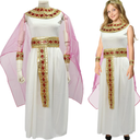 Girls Cleopatra Costume Kids Egyptian Costume Dress Cape Belt Collar Headpiece Wrist Cuffs Egyptian Outfit Large (10-12 years)