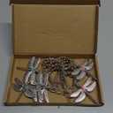 Aimoye Dragonfly Bathroom Shower Curtain Hooks - Rust Proof Shower Curain Rings,Decorative Bathroom Accessories Set, Natural Forest Garden Country Farm Theme Bathroom Decor, 12PCS (Silver)