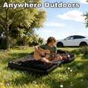 Umbrauto Custom Fit Air Mattress for Tesla Model Y/Juniper, 2026 Upgraded Inflatable Camping Bed for Back Trunk, Soft Flocking Surface+Reinforced Bottom Sleeping Pad w/Pump for Outdoor Travel