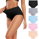 Molasus Women's Cotton Underwear High Waisted Full Coverage Ladies Panties (Regular & Plus Size) M