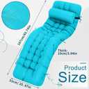 Tudomro 66'' Outdoor Chaise Lounge Cushion Waterproof Patio Pool Chaise Lounge Cushion with Headrest Pillow Tie Fade Resistant Replacement Longue Rocking High Back Chair(Blue,1 Pcs)