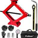 2.5 Ton Scissor Jack with Rubber Pad, Portable Car Jack Emergency Kit for Sedan SUV MPV