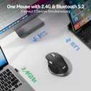 Acer Ergonomic Mouse Wireless Rechargeable with Side Scroll (BT5.2+2.4GHz), Bluetooth Computer Mouse for Laptop, Medium to Large Sized Hands, Office USB Mice, 8 Buttons, 4800 DPI for PC, MacBook Neo
