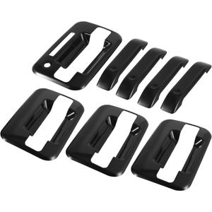 X AUTOHAUX 4pcs Gloss Black Exterior Door Handle Cover for Ford F-150 4DR 2004-2014 Car Outside Decor Trim