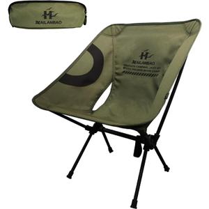 Lightweight Folding Camping Chair for Adults, Heavy Duty 300lbs Capacity Compact Backpacking Hiking Chair  Portable Durable Outdoor Chair with Ergonomic Support (Ranger Green)