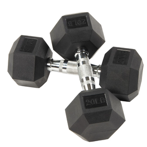BalanceFrom Rubber Encased Hex Dumbbells, 20 Lbs. Pair