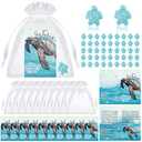 Eaasty 122 Pcs Sea Turtle Gifts Sets Including 50 Sea Turtle Beads Charms 36 Appreciation Cards 36 Organza Bags for Jewelry Making Crafts Thank You Employees Nurses Teachers Volunteers