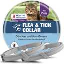 Flea Collar for Cats, Cat Flea Collar, Kitten Flea Collar, Flea and Tick Collars for Cats, Adjustable Cat Tick Collar with 8 Months Protection-2 Packs