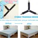 Ultrashang Sheet Straps Clip Triangle: 2-Set Elastic Fitted Bedding Sheet Fasteners Holder Suspenders for Bed Band Crib Mattress Pad Corner Gripper Bedsheet Keeper