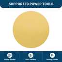 Benchmark Abrasives 6 Inch Sanding Discs Hook and Loop, Aluminum Oxide Stearated Gold No Hole Adhesive Sandpaper for Surface Blending, Automotive - Orbital Sander Sandpaper (50 Discs), 120 Grit