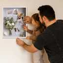 QDSSDECO 16x20 Shadow Box Frame with Linen Backboard & Real Glass, Wood Display Case, Deep Showcase to Hang The Photos, Tickets, Wedding Bouquets, Medals, Baby Sports Memorabilia,White