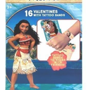 16 Valentines With Tattoo Bands Moana, Pack Of 10