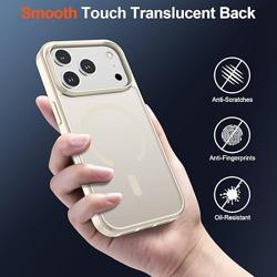 SUPFINE Magnetic for iPhone 17 Pro Max Case (Compatible with MagSafe)(Military Grade Drop Protection) Translucent Matte Shockproof with Anti-Fingerprint Phone Cover, Beige