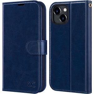 OCASE Compatible with iPhone 15 Wallet Case, PU Leather Flip Folio Case with Card Holders RFID Blocking Kickstand [Shockproof TPU Inner Shell] Phone Cover 6.1 Inch 2023, Blue