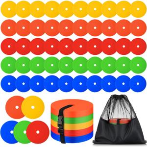 Silipull 6 inch Flat Cones Spot Markers Non-Skid Floor Hole Soccer Cones Field Court Spot Markers Flat Discs Soccer Training Equipment for Football Sports Speed Agility Practice