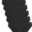 Caterlove Women's Seamless Underwear No Show Stretch Bikini Panties Silky Invisible Hipster 6 Pack (Black, M)