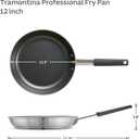 Tramontina Professional 12-Inch Non Stick Large Frying Pan, Heavy-Gauge Aluminum Skillet with Reinforced Nonstick Coating, Gray Handle, Dishwasher and Oven Safe