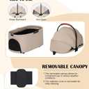 Pet Stroller for Small Dogs Cats Up to 45 lbs with Detachable Canopy, Portable Foldable Dog Stroller with Sunshade and Car Seat Travel, Suitable for All Seasons(Khaki 101K)