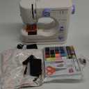 Sewing Machine for Beginners with 20 Pcs Fabric and 32 Pcs Sewing Threads Kit,Portable Sewing Machine with 12 Built-in Stitches,2 Speed(High-Low Speeds) Blue