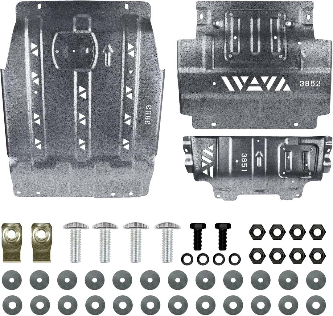 3pc Complete Full Skid Plate Engine Splash Shield Transmission Skid Plate Compatible with 2015 2016 2017 2018 2019 2020 2021 2022 Ford F-150 2.7L 3.3L 3.5L