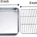 TeamFar Baking Tray and Rack Set, Stainless Steel Baking Pan Cookie Sheet with Cooling Rack, 12.5 x 9.5 x 1 inch, Non Toxic & Healthy, Easy Clean & Dishwasher Safe