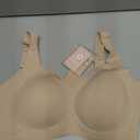 PoseFree Womens Seamless Wireless Supportive Bra Push Up Comfort Soft No Underwire Full Coverage T-Shirt Bra
(3X-Large, Nude)