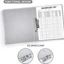CRANBURY Punchless Clamp Binder (4-Pack, Gray), Ringless Binder Holds 100 Letter Size Pages, Documents, 8.5x11 Folder with Metal Clip for Home or Office, Transparent Acid-Free Poly
