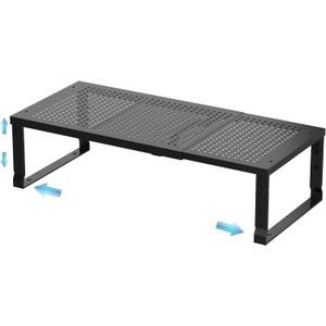 Expandable Spice Rack & Kitchen Cabinet Organizer - Stackable, Adjustable Shelves for Cabinets, Countertops, Cupboards & Pantries(1 Pack/Large/Black)