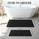 THMINS Black Stone Bath Mat, 32''x20'' Extra Large Stone Bath Mat, Super Absorbent Quick Drying for Bathroom, Easy to Clean