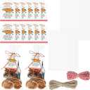 24 Set 50 Pcs Christmas Potpourri Cellophane Bags Potpourri Gift Bags Stovetop Simmer Instruction Tags Holiday DIY Crafting Kit for Home Xmas Party Gift Decor(6 x 12'', Square)