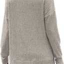 Sweater for Women Top Oversized Fashion Sweater Soft Striped V Neck Long Sleeve Pullover Sweatshirt (XL)