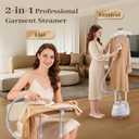 HAPAIS Steamer for Clothes, 1800W Professional Garment Steamer, 30s Heat-Up, 2-in-1 Flat & Hanging, 2L Detachable Water Tank, 60-Min Steam, 10 Fabric Modes, Leak-Proof for Suits & Delicate Fabrics