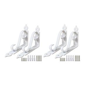 Eagles 4 PCS Decorative Shelf Brackets, 10 Inch Book Shelf Supports with Screws,Corner Brace Joint Right Angle Bracket - L Brackets Heavy Duty Floating Shelf Brackets, White