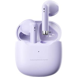True Wireless Earbuds Purple Bluetooth 5.3 with Microphone for Working Out Noise Canceling Blue Tooth Ear Buds Deep Bass TWS Wireless Earphones with Charging Case in Ear Headphone for iPhone Android