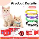 Yunsailing 24 Pcs Cat Collars with Bells for Litter Cat Puppy Soft Nylon Whelping Adjustable Reflective Kitten Collars for Newborn Pets Dogs Kitten, Assorted Colors