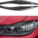2PCS Headlights Eyebrows Car Eyelids Stickers Carbon Fiber Trim Cover fits for BMW 3 Series Accessories - ONLY for E90 2009-2012