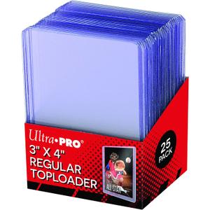 Ultra Pro 3" X 4" Clear Regular Toploader 25ct TopLoaders for Cards Baseball Card Protectors Hard Plastic Hard Card Sleeves Toploader Card Protectors Card TopLoaders